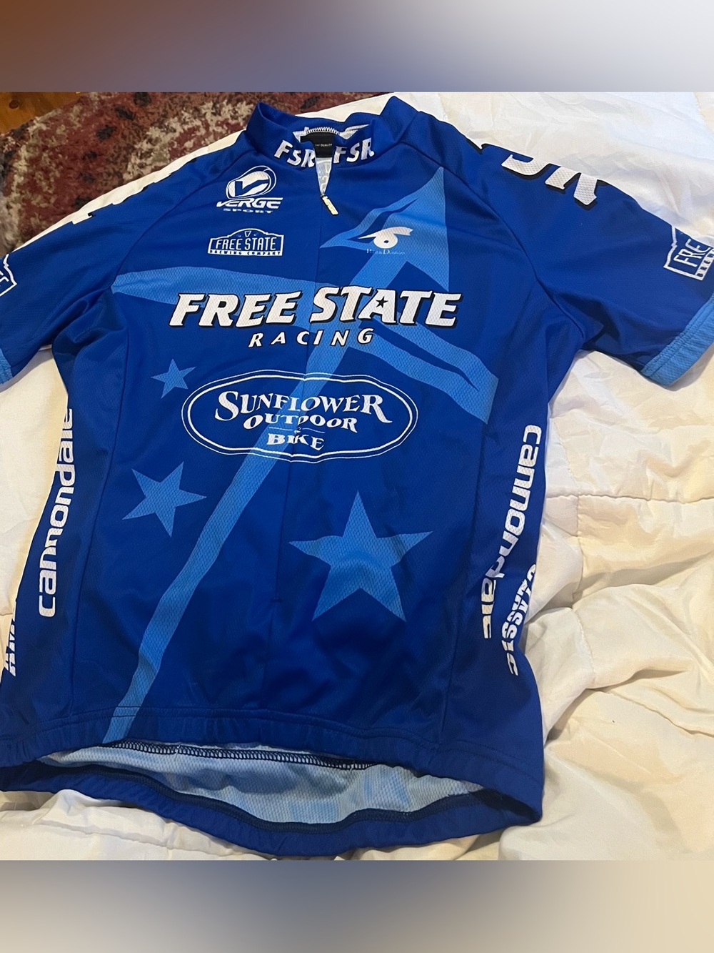 Women’s Free State Bicycle Racing Jersey - Royal Blue with Light Blue Accents
